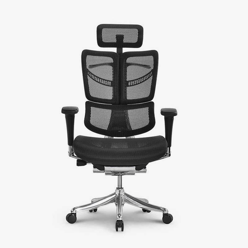 Fly Luxury Ergonomic Office Chair Mesh Chair With Lumbar Support Polished Aluminum Base