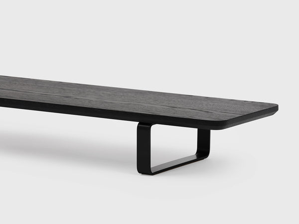 North American Solid Hardwood Monitor Stand Matte Black Oak