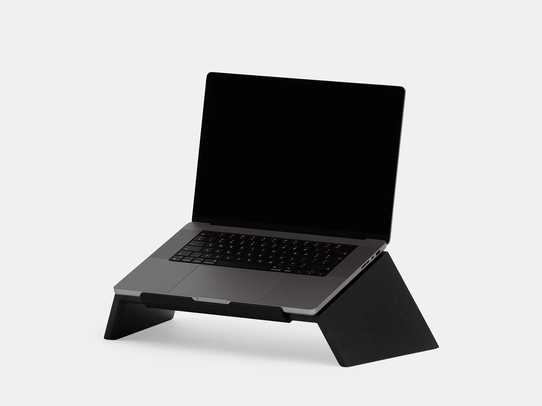 North American Solid Hardwood Laptop Stand Matte Black Oak 15 - 16"