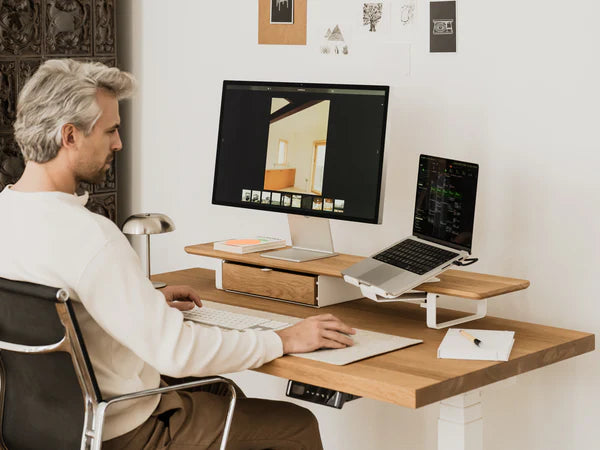 North American Solid Hardwood Monitor Stand American White Oak